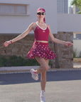 Bubble A-Line Tennis Skirt - Wine Red