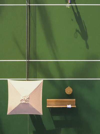 Models on the tennis court 