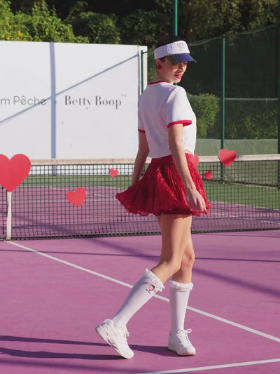 Betty Boop Knee-High Tennis Socks - Paris Red