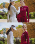 Half-Zip Tennis Collar Top - White