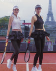 Ruffle Skirted Tennis Leggings - Grey