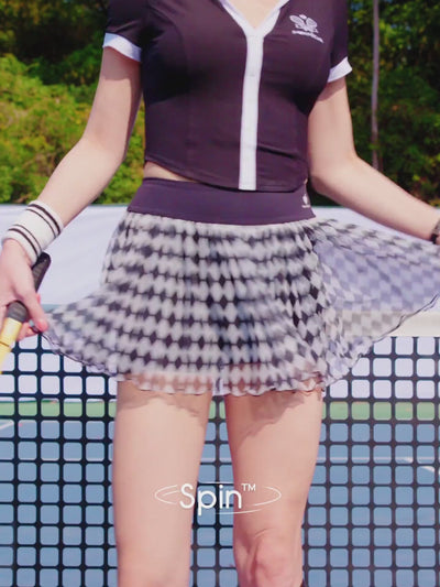 Spin™ Diamond Mesh Skirt - Green