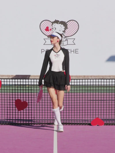 Betty Boop Long Sleeve Top - White & Paris Black Video
