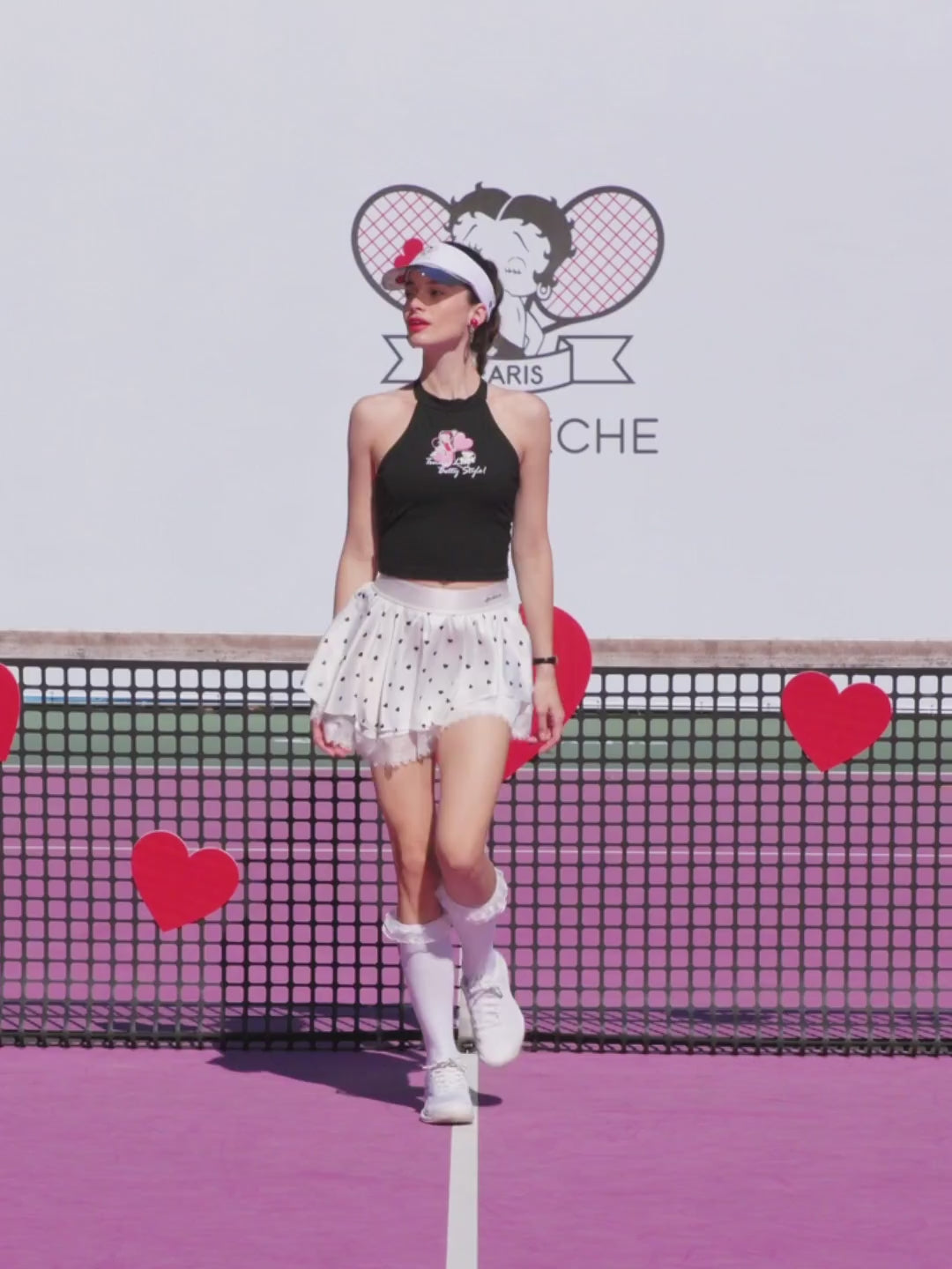Betty Boop Bow Halter Tennis Top - Paris Black video 
