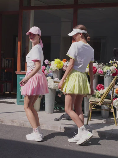 Layered Ruffle Tennis Skirt - Yellow