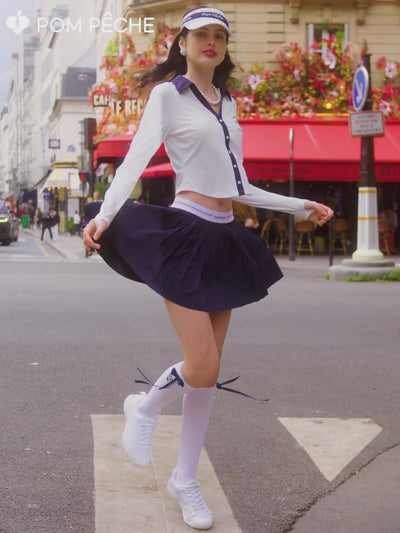 Knee-High Socks - White with Red Bows