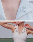 Spin™ Rose Mesh Halter Dress - Tennis White