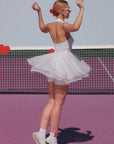Spin™ Rose Mesh Halter Dress - Tennis White