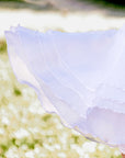 4-Layered Ruffle Hem Fabric Detail – Spin™ Rose Petal Skirt White, Lightweight Flowing Women's Tennis Activewear