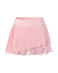 Spin™ Waltz Tiered Pleated Tennis Skirt in Light Pink – High-Waist Women's Sports Skirt, Pom Pêche